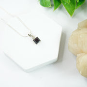 Garnet Silver Pendant : Square - Love Rocks